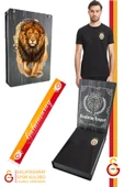 Galatasaray Orijinal Lisanslı Siyah Basic T-Shirt + Şal Kaşkol Set Hediyelik Ahşap Kutulu thumbnail 1