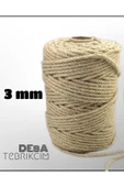 3 mm 100 Metre Jüt Halat Ip Dekoratif Hasır Ip Kendir - 2