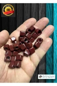 6 Adet El yapımı Kare Cam Boncuk - Kolye ucu , Halhal ucu  - ( 1cm X 1cm kare ) - 1