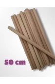 5 Adet 50 Cm Uzunluk - 10 Mm Kalınlık Yuvarlak Ahşap Çubuk, Maket Için Çubuk Sopa - 1