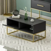 Mira Kapaklı Orta Sehpa, Gold Ayak, Modern Tasarım - 90 cm, Ev-Ofis - 7