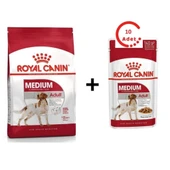 Royal Canin Medium Adult Orta Irk Köpek Maması 15 kg +10 Adet Royal Canin Medium Adult Köpek Yaş Mama 140g - 1