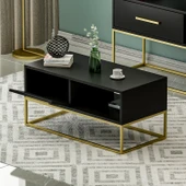 Mira Kapaklı Orta Sehpa, Gold Ayak, Modern Tasarım - 90 cm, Ev-Ofis - 6