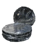 Omeyva Davet Parti Sunum Doğum Günü Siyah Renkli Sert Plastik Mika Tabak - 22 Cm. -6 Adetlik 5 Paket thumbnail 1