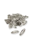 5 Cm Gümüş Klipsli Çıt Çıt Toka Aparatı - Metal Çıt Çıt Toka Aparatı - 40 Adet - 1