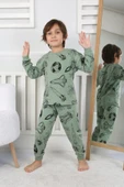 Erkek Çocuk Dünya Uzay Roketi Desenli Uzun Kollu Pijama Takımı - 1