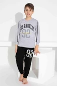 Erkek Çocuk Desenli Uzun Kollu Pijama Takımı - 1