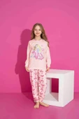 Kız Çocuk Desenli Uzun Kollu Pijama Takımı - 1