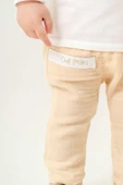 3'lü Bebek Takımı Müslin Gömlek Pantalon Tişört Zürafa Desenli - 8
