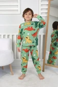Erkek Çocuk Dino Desenli Uzun Kollu Pijama Takımı - 1