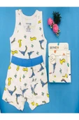 % 95 Pamuklu Erkek Çocuk Atlet Boxer İç Çamaşır Takımı - 1