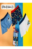 %95 Pamuk 3'Lü Astronot Desenli Erkek Çocuk Boxer - 1