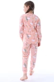 Kız Çocuk Gökkuşağı Desenli Uzun Kollu Pijama Takımı - 4