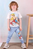 Erkek Çocuk Paw Petroll Desenli Kısa Kollu Tshırt Eşofman 2'Li Takım - 1