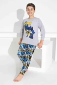 Erkek Çocuk Desenli Uzun Kollu Pijama Takımı - 1