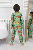 Erkek Çocuk Dino Desenli Uzun Kollu Pijama Takımı - 2