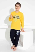 Erkek Çocuk Desenli Uzun Kollu Pijama Takımı - 1