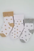 3-4 Yaş 3 Çift Havlu Pamuklu Kaydırmaz Taban  Kışlık Erkek Çocuk Ve Bebek Soket Çorap thumbnail 1