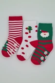 Kıpırık Baby 3 Çift Havlu Pamuklu Kışlık Yılbaşı Desenli Unisex Çocuk Ve Bebek Soket Çorap thumbnail 1