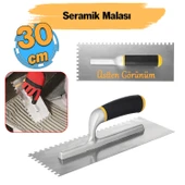 Metal Seramik Malası 30 cm Plastik Saplı Harç Derz Sıva Yüzey Düzleştirme Fugas Malası Saten 1 Adet - 1