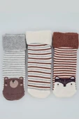 3 Çift Havlu Pamuklu Kaydırmaz Taban  Kışlık Erkek Çocuk Ve Bebek Soket Çorap thumbnail 1