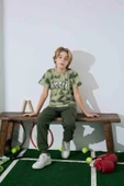 Erkek Çocuk  Yeşil Batik Desenli Pijama Takımı - 2