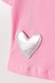 Kız Çocuk Pembe Kalp Desenli  Tütü Etekli Takım - 3