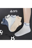 4 Adet Erkek Çocuk Football Topu Desenli Soket çorap - 1