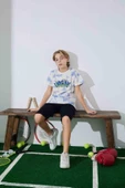 Erkek Çocuk  Mavi Batik Desenli Şortlu  Pijama Takımı - 2