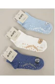 3 Adet Erkek Çocuk Köpüş Desenli Patik Çorap thumbnail 1