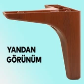 Mobilya Kanepe Sehpa TV Ünitesi Koltuk Ayağı 14 cm Ahşap Desenli Kahverengi Baza Ayak 4 Adet - 6