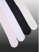 1'li Kız Çocuk İnce Simli Puantiye Detaylı Külotlu Çorap Beyaz thumbnail 2