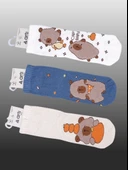 3'lü Erkek Çocuk Capy Bara Desenli Soket Çorap - 1
