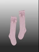 1'li Kız Bebek Pon Pon Kurdele Detaylı Dizaltı Çorap Gül Kurusu thumbnail 1