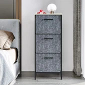 3 Çekmeceli Çok Amaçlı Dolap Büyük Boy Komodin Sehpa Füme 1617 - 5