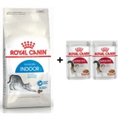 Royal Canin İndoor 27 Kuru Kedi Maması 2 Kg + 2 Adet Yaş Mama Hediye thumbnail 1
