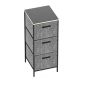 3 Çekmeceli Çok Amaçlı Dolap Büyük Boy Komodin Sehpa Füme 1617 - 6