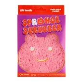 Everklean Spronge Scrubber Ayıcık Figürlü Çift Yüzeyli Bulaşık Süngeri Temizlik Süngeri Pembe 10x10 - 1