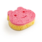 Everklean Spronge Scrubber Ayıcık Figürlü Çift Yüzeyli Bulaşık Süngeri Temizlik Süngeri Pembe 10x10 - 3