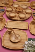 Atbyhome Natural Collection 6 Kişilik 50 Parça Seramik ve Bambu Kahvaltı Takımı Lüks Kahvaltılık Sunum Seti - 3