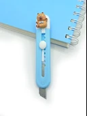 Mini Şekilli Falçata Maket Bıçağı - Capybara Mavi - 1