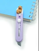 Mini Şekilli Falçata Maket Bıçağı - Capybara Mor - 1