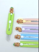 Mini Şekilli Falçata Maket Bıçağı - Capybara Mavi - 4