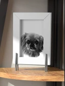 Fotoğraftan Karakalem Çizim Kişiye Özel İkea Çerçeveli 13 cm x 18 cm (KEDİ KÖPEK KİŞİ) - 9