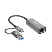 S-link SWV-USBC029 Gri Metal Type-C + USB3.0 Çeviricili 10/100/1000Mbps Adaptör, USB3.0 Ethernet Çevirici, Type C Ethernet Çevirici - 2