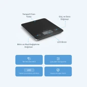 Şımart Akıllı Mutfak Terazisi Bluetooth Destekli Hassas Dijital Ölçüm - 2