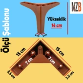 Mobilya Tv Ünitesi Koltuk Kanepe Destek Ayağı 14 Cm Ahşap Desenli Baza Ayakları 6'lı Set thumbnail 2