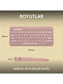 Logitech Pebble Keys 2 K380S 920-011861 Pembe TKL Q Kablosuz Klavye - 5