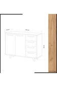FUHO Waga Çok Amaçlı Dolap Safir Meşe-beyaz - 4