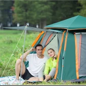 Yek Outdoor 6 Kişilik Tam Otomatik Tenteli Kamp Çadırı- 3 Adet 0°Uyku Tulumu-Şişme Yatak - 7